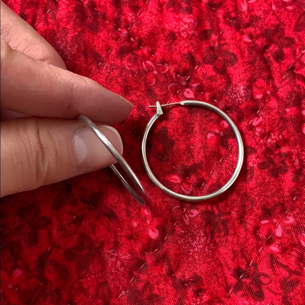 Silver Hoops - Picture 2 of 2